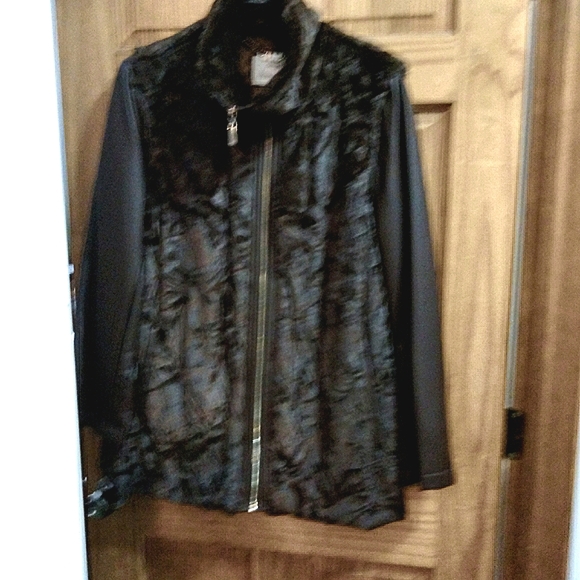 Dennis Basso, Faux Fur Extraordinare,Chocolate Brown Jacket/Vest